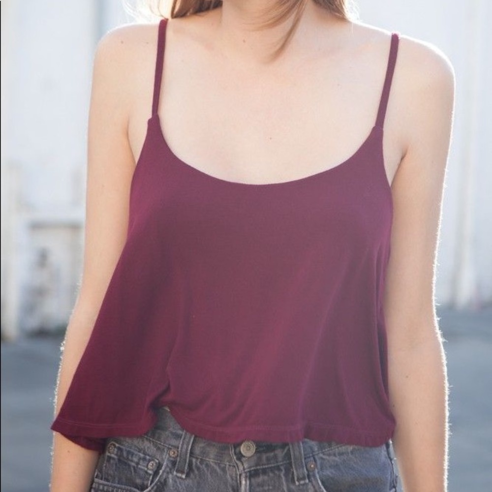 🛍Brandy Melville crop top. Wine color.  One size.